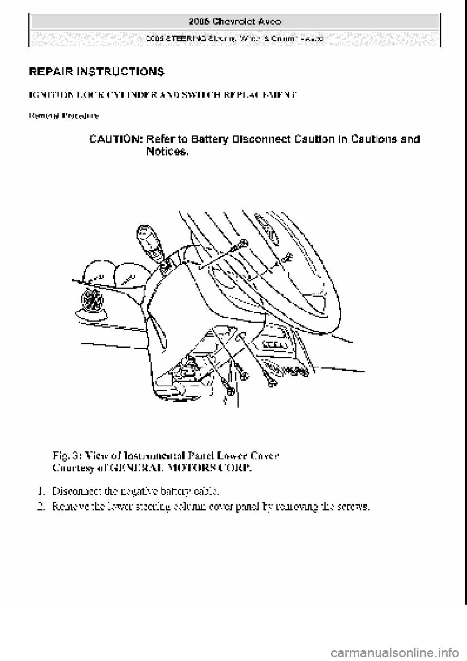 CHEVROLET AVEO 2002 Service Repair Manual CHEVROLET AVEO 2002 Service Repair Manual