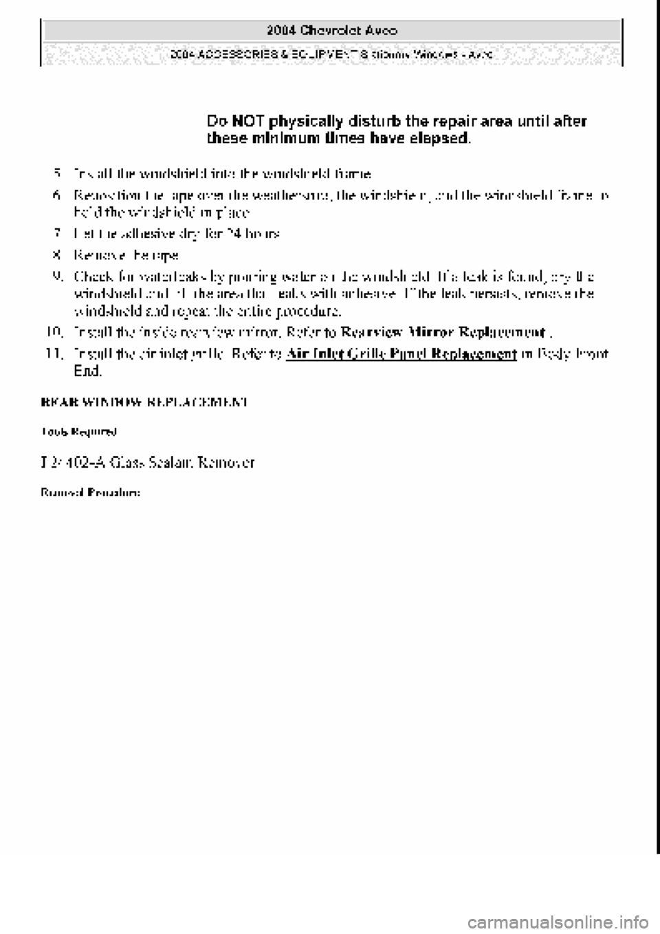 CHEVROLET AVEO 2002 Service Repair Manual CHEVROLET AVEO 2002 Service Repair Manual