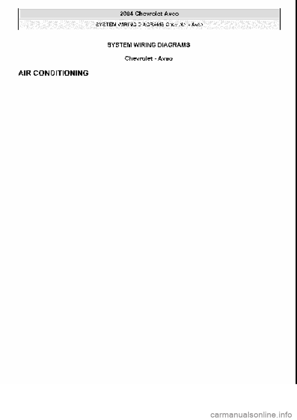CHEVROLET AVEO 2002  Service Repair Manual 
