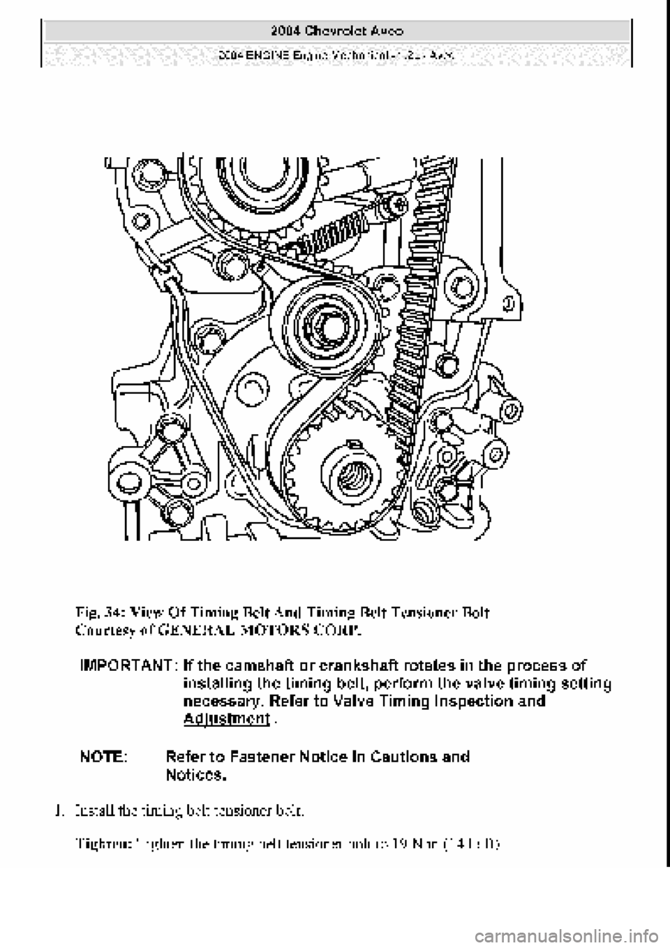 CHEVROLET AVEO 2002 Service Workshop Manual CHEVROLET AVEO 2002 Service Workshop Manual