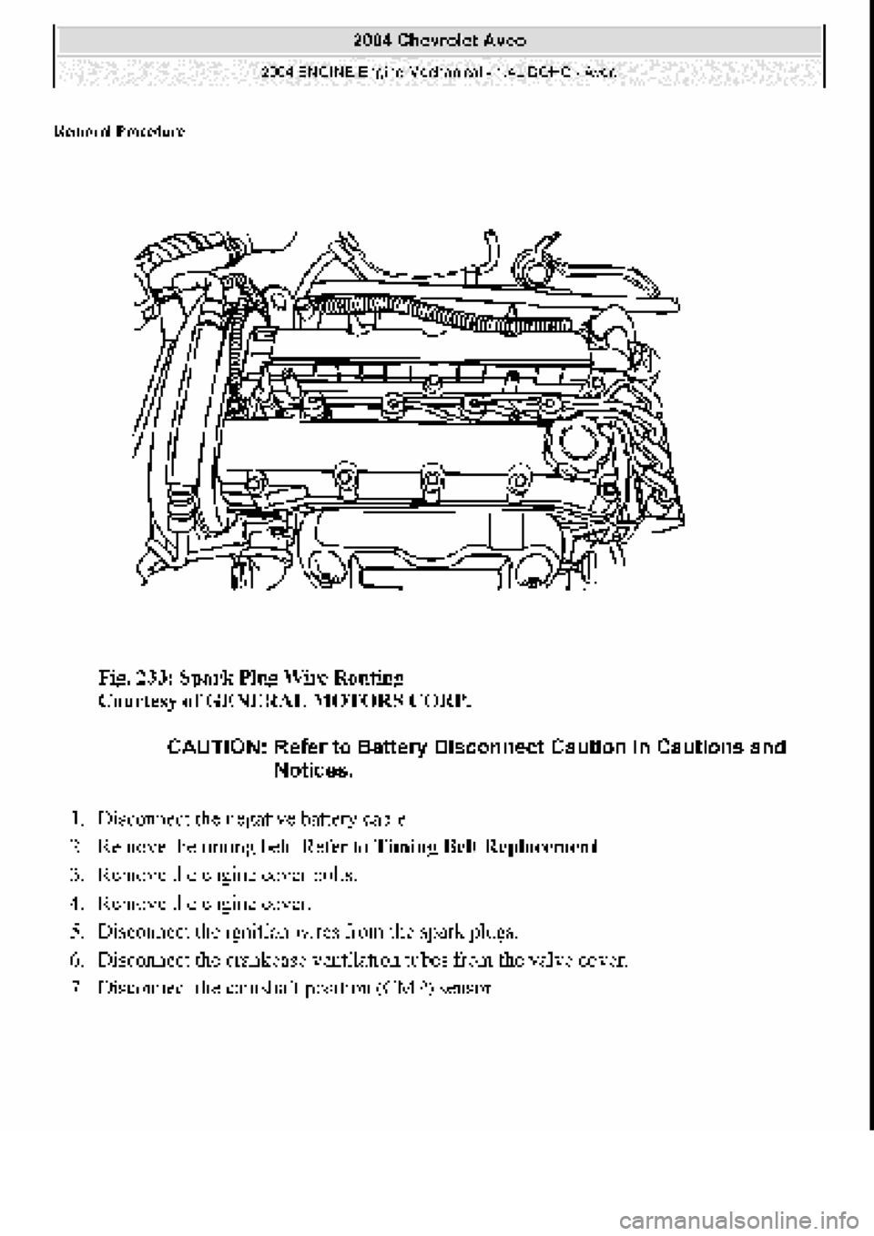 CHEVROLET AVEO 2002 Service Repair Manual CHEVROLET AVEO 2002 Service Repair Manual