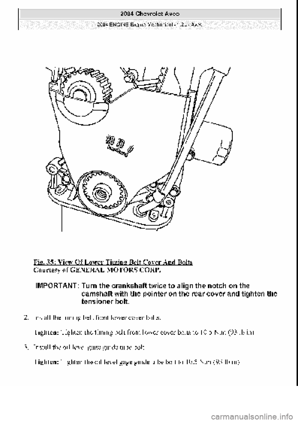 CHEVROLET AVEO 2002 Service Workshop Manual CHEVROLET AVEO 2002 Service Workshop Manual