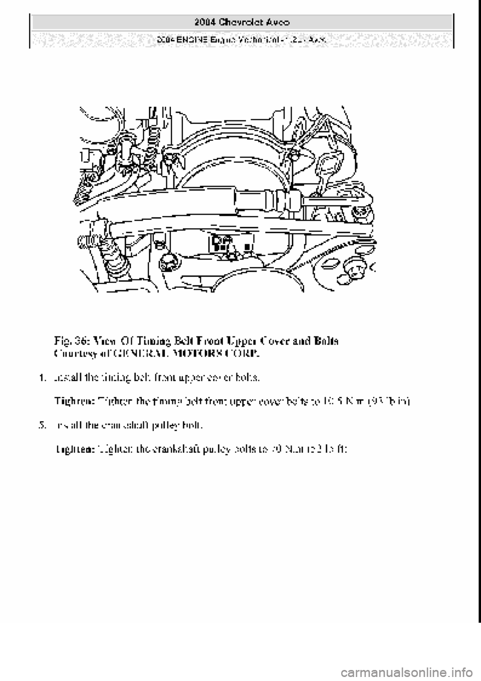 CHEVROLET AVEO 2002  Service Workshop Manual 