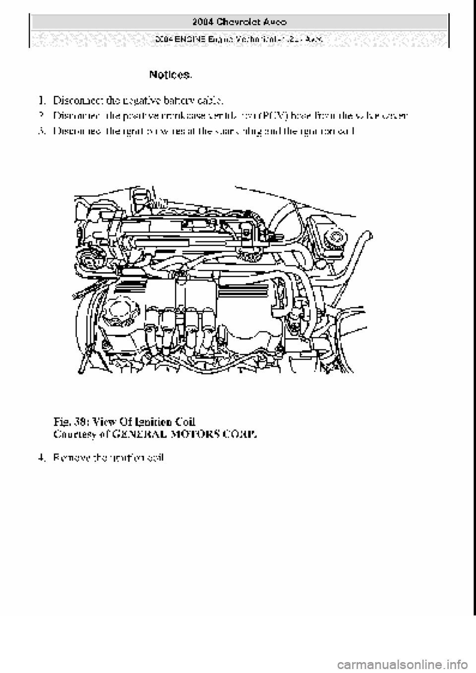 CHEVROLET AVEO 2002  Service Workshop Manual 