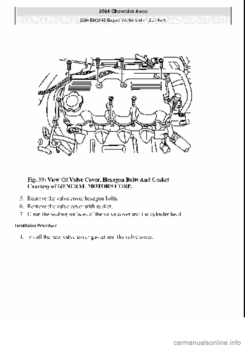 CHEVROLET AVEO 2002 Service Workshop Manual CHEVROLET AVEO 2002 Service Workshop Manual