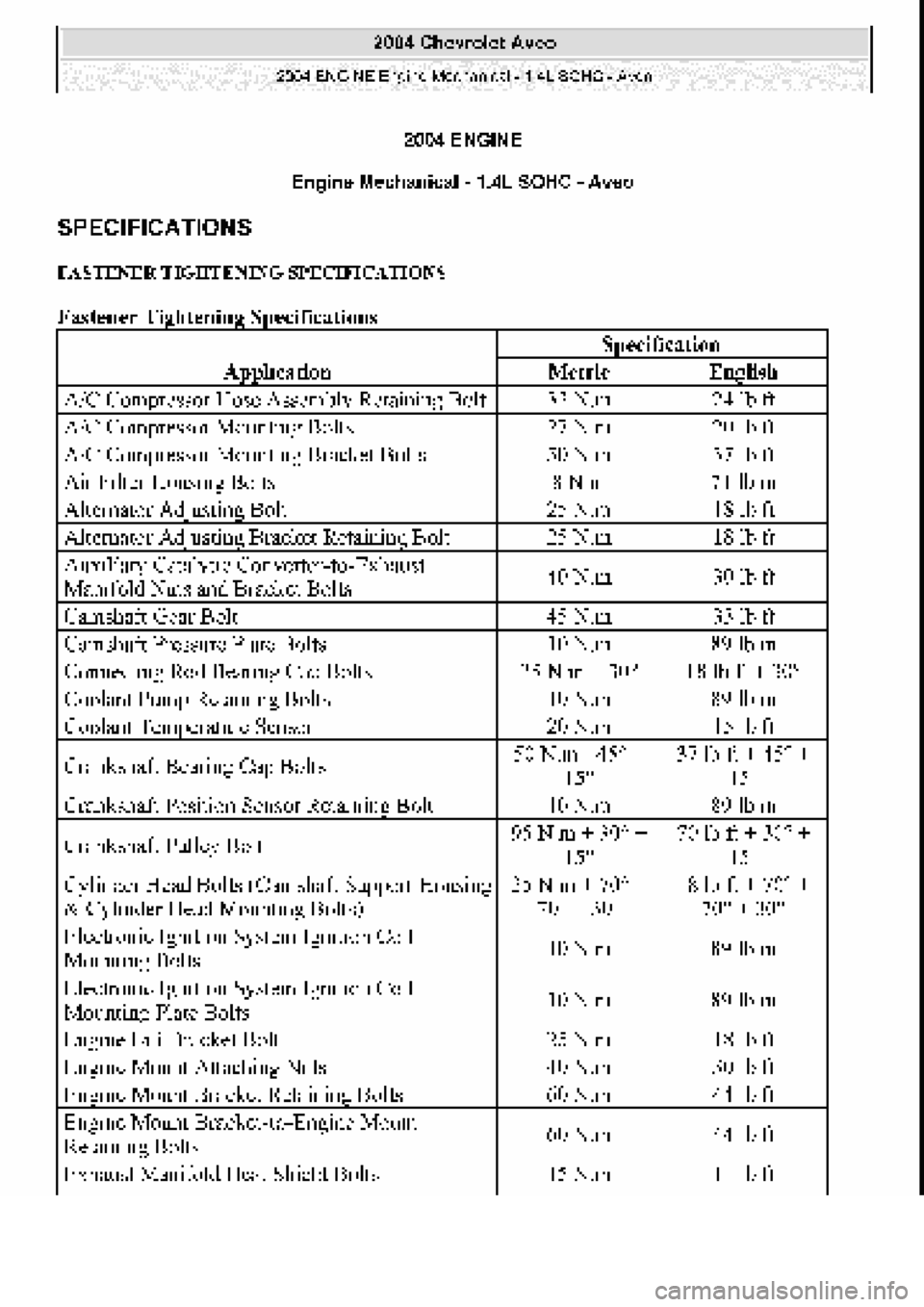 CHEVROLET AVEO 2002 Service Repair Manual CHEVROLET AVEO 2002 Service Repair Manual