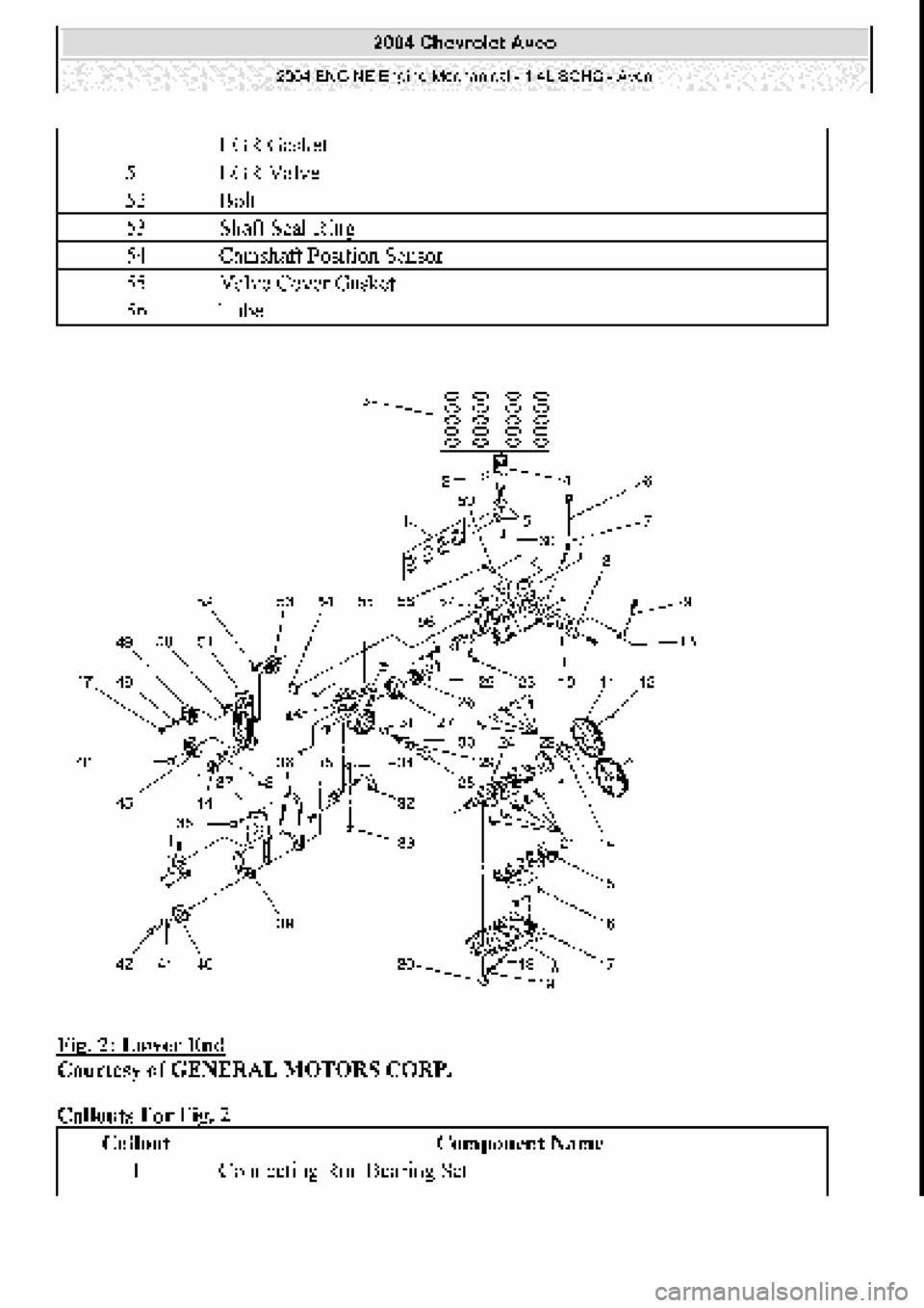 CHEVROLET AVEO 2002  Service Repair Manual 