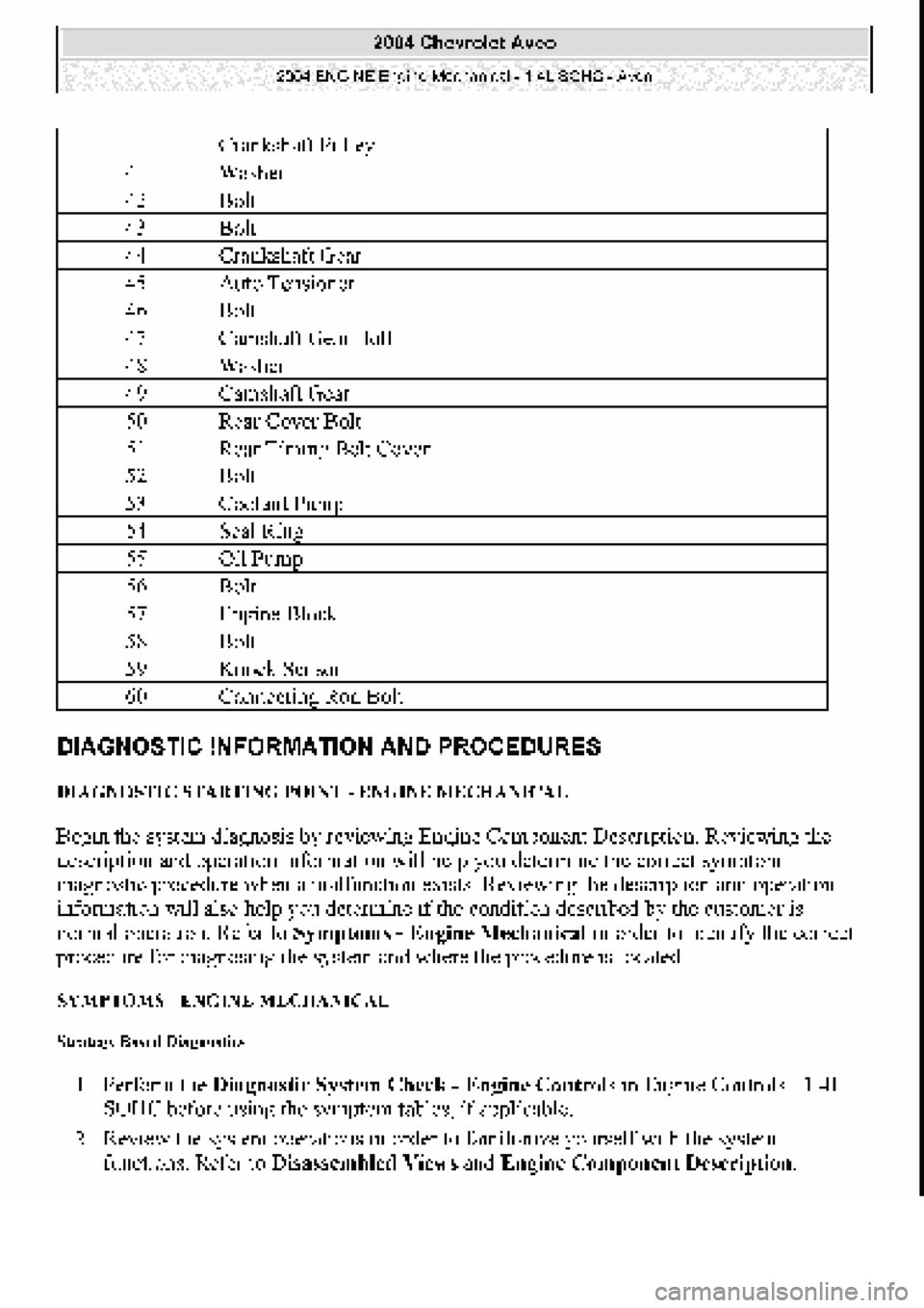 CHEVROLET AVEO 2002  Service Repair Manual 