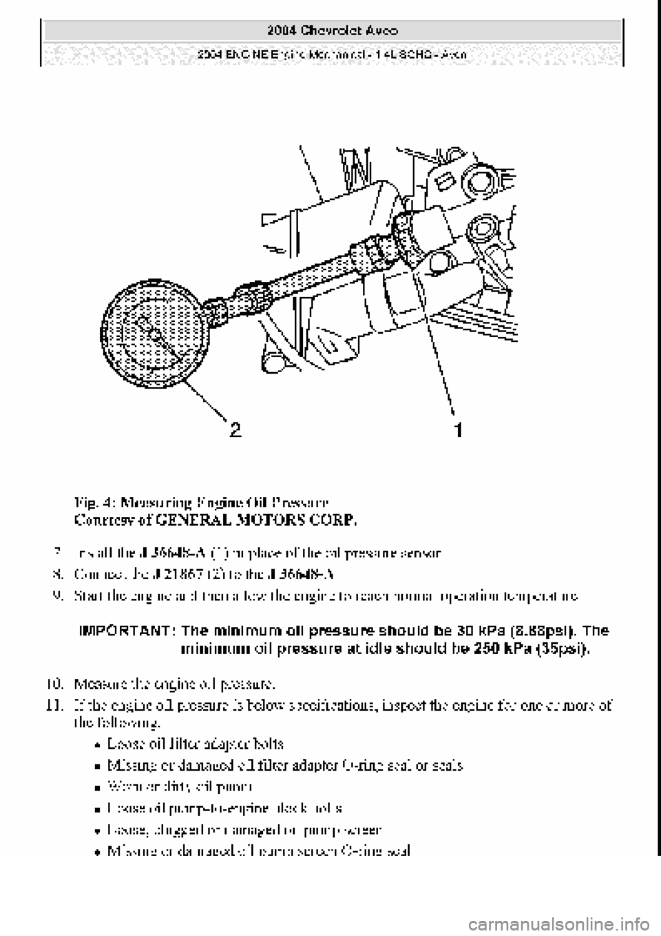CHEVROLET AVEO 2002  Service Repair Manual 