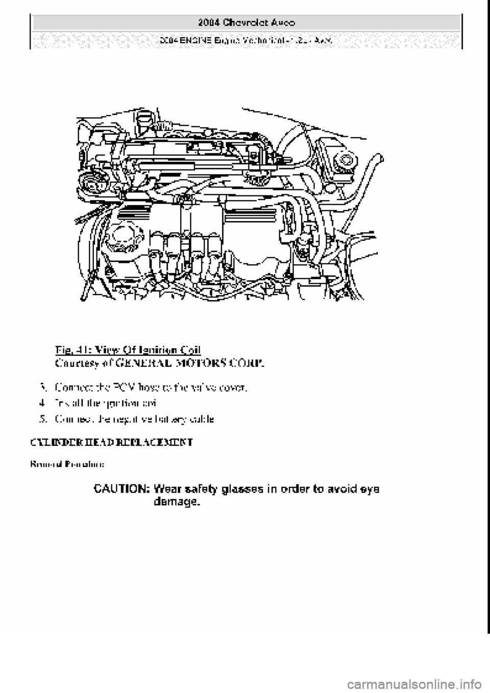 CHEVROLET AVEO 2002  Service Workshop Manual 