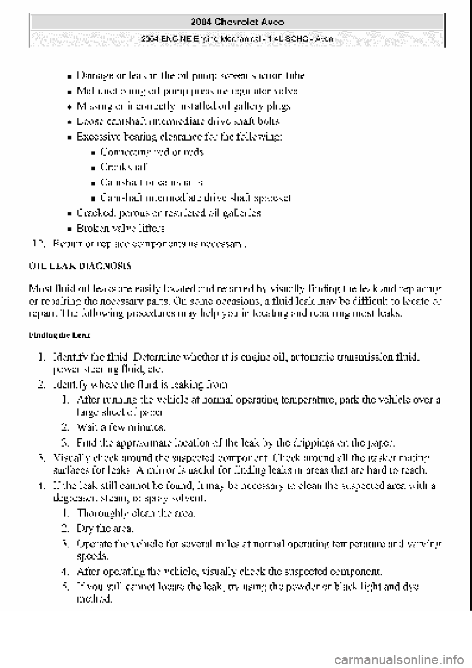 CHEVROLET AVEO 2002  Service Repair Manual 