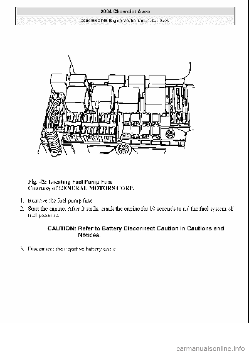 CHEVROLET AVEO 2002 Service Workshop Manual CHEVROLET AVEO 2002 Service Workshop Manual