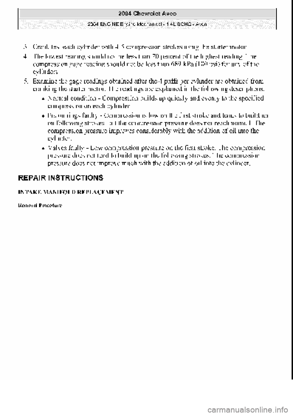 CHEVROLET AVEO 2002  Service Repair Manual 