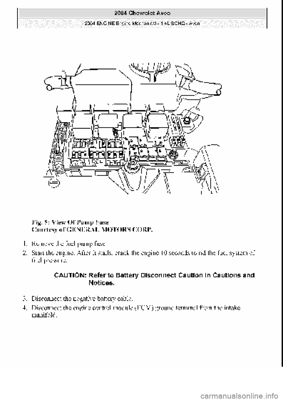 CHEVROLET AVEO 2002  Service Repair Manual 