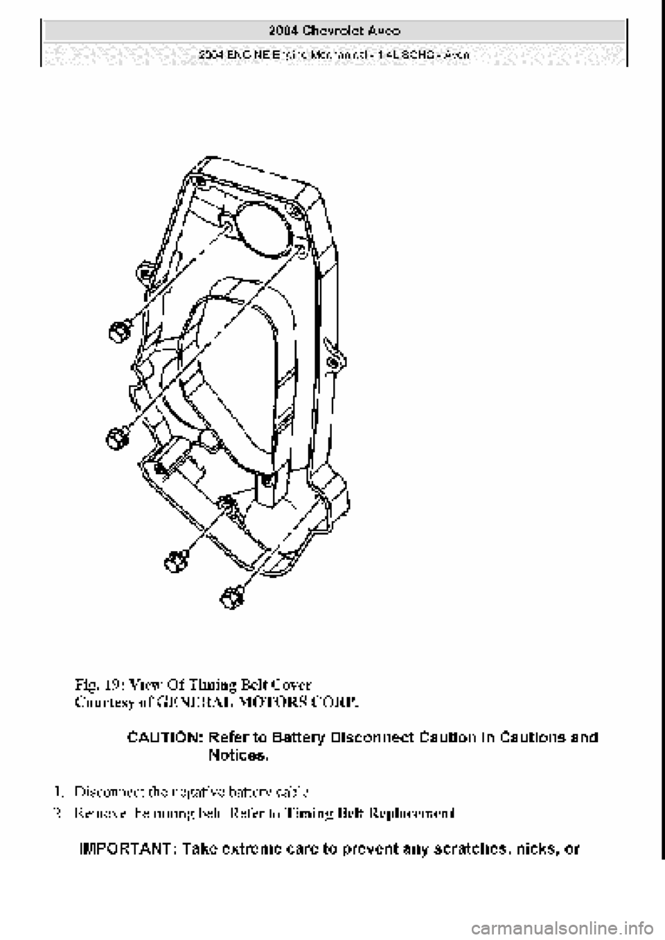 CHEVROLET AVEO 2002  Service Repair Manual 