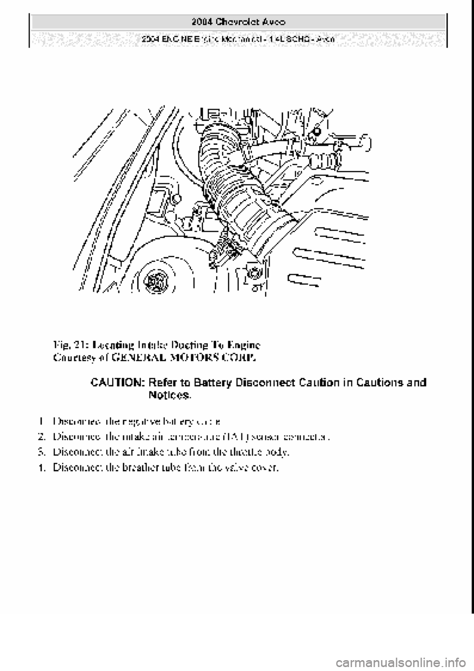 CHEVROLET AVEO 2002  Service Repair Manual 