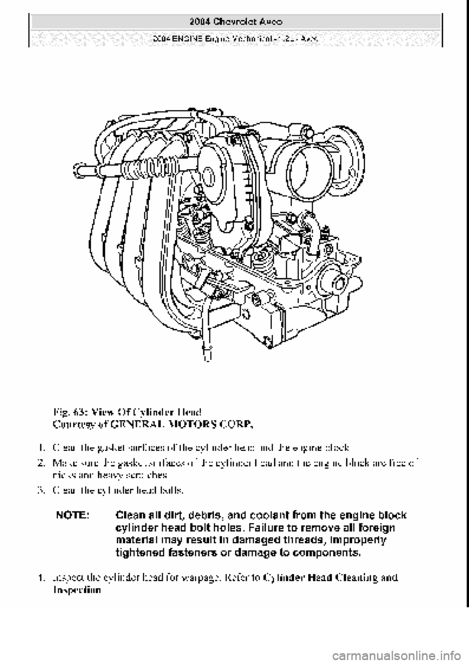 CHEVROLET AVEO 2002 Service Manual Online CHEVROLET AVEO 2002 Service Manual Online