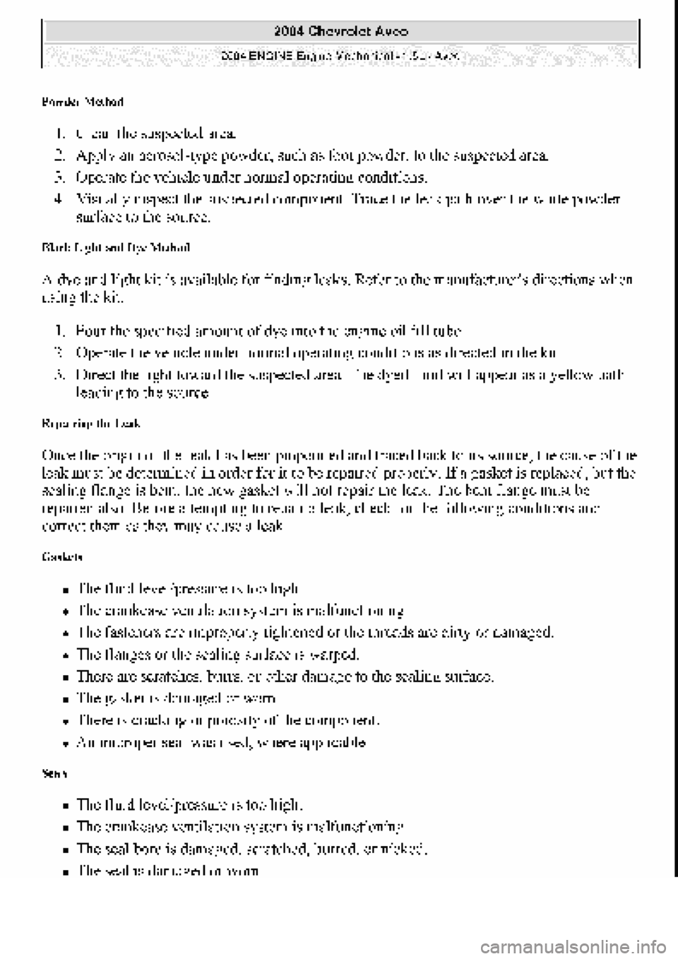 CHEVROLET AVEO 2002 Service Repair Manual CHEVROLET AVEO 2002 Service Repair Manual