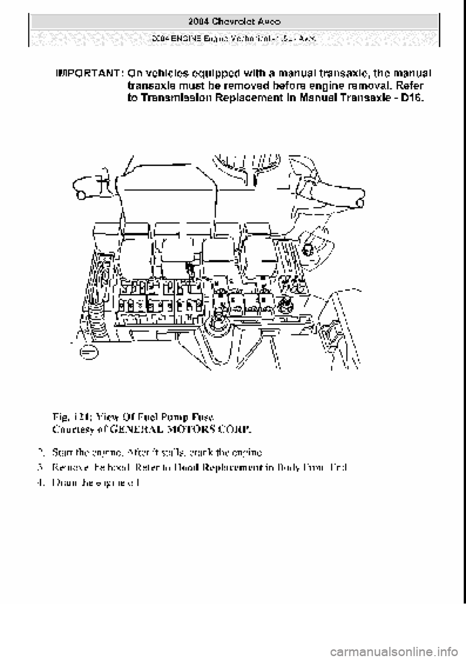 CHEVROLET AVEO 2002  Service Repair Manual 