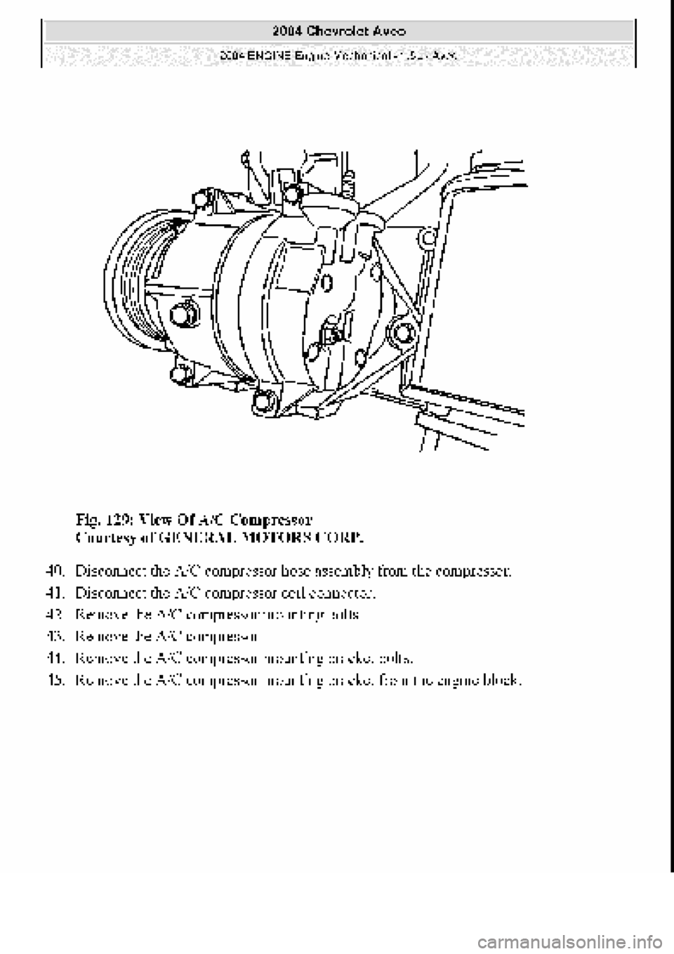 CHEVROLET AVEO 2002  Service Repair Manual 