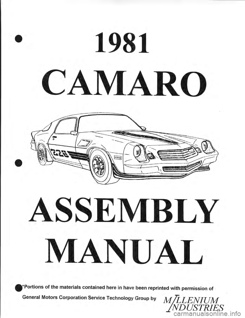 CHEVROLET CAMARO 1981  Assembly Manual 