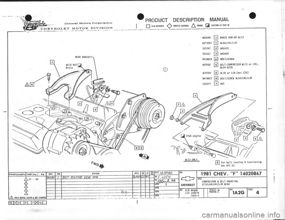 CHEVROLET CAMARO 1981 Assembly Manual CHEVROLET CAMARO 1981 Assembly Manual