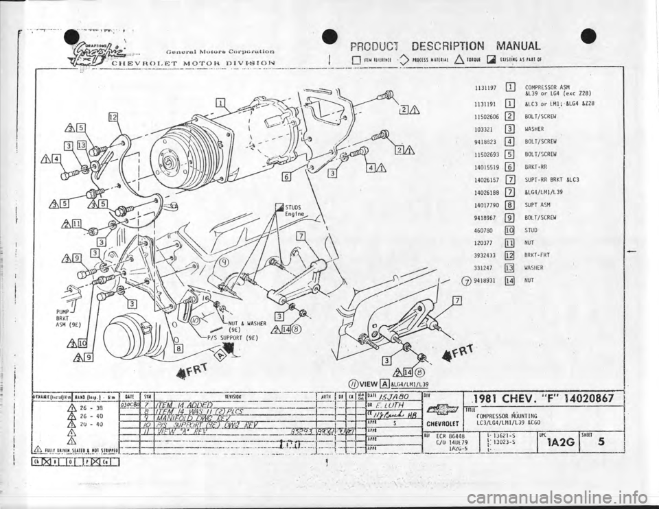 CHEVROLET CAMARO 1981 Assembly Manual CHEVROLET CAMARO 1981 Assembly Manual