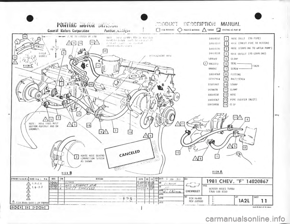 CHEVROLET CAMARO 1981 Assembly Manual CHEVROLET CAMARO 1981 Assembly Manual