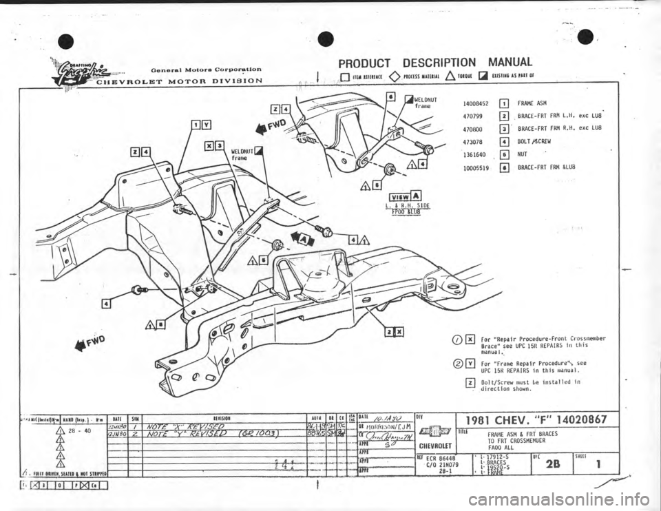 CHEVROLET CAMARO 1981 Assembly Manual CHEVROLET CAMARO 1981 Assembly Manual