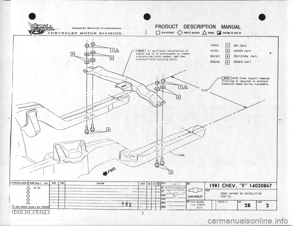 CHEVROLET CAMARO 1981 Assembly Manual CHEVROLET CAMARO 1981 Assembly Manual