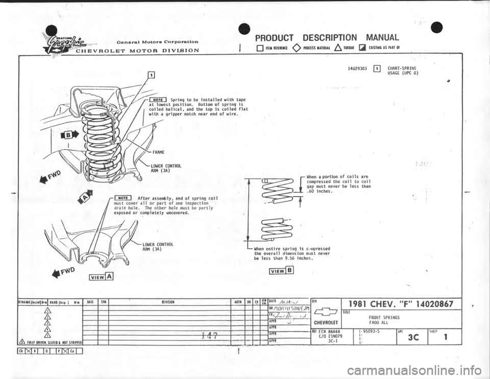 CHEVROLET CAMARO 1981 Assembly Manual CHEVROLET CAMARO 1981 Assembly Manual