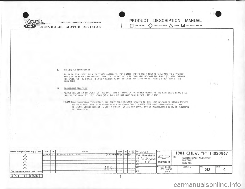 CHEVROLET CAMARO 1981 Assembly Manual CHEVROLET CAMARO 1981 Assembly Manual