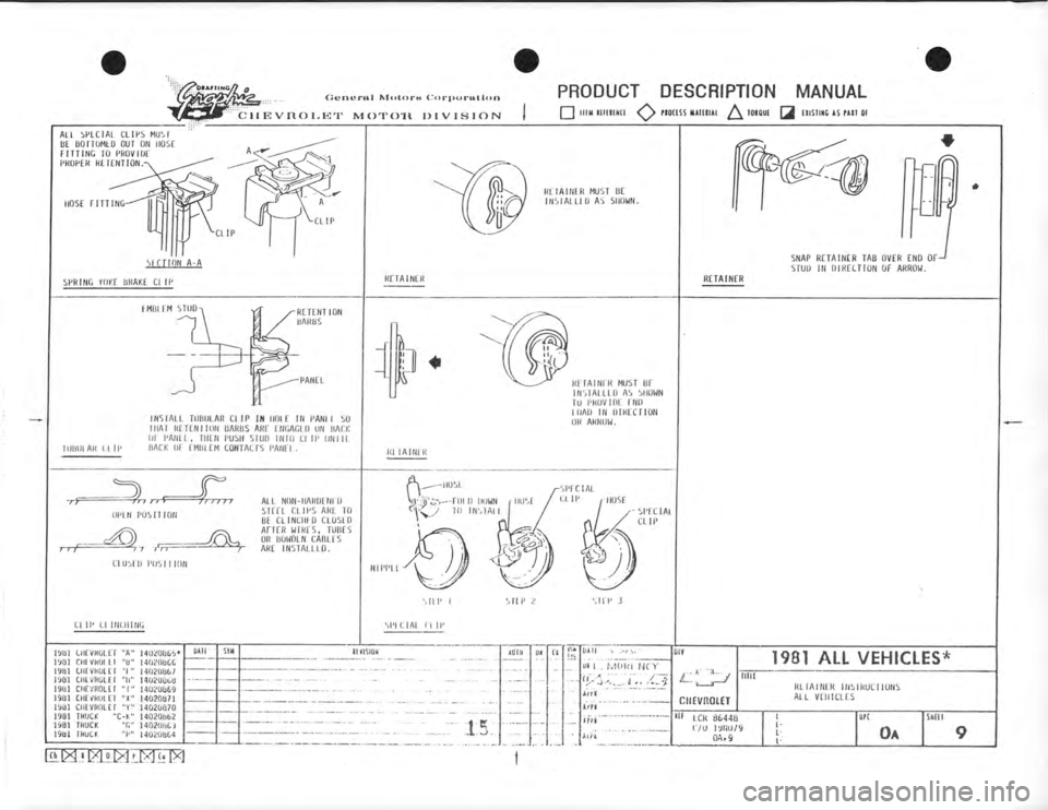 CHEVROLET CAMARO 1981  Assembly Manual 