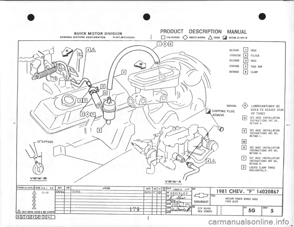 CHEVROLET CAMARO 1981 Assembly Manual CHEVROLET CAMARO 1981 Assembly Manual