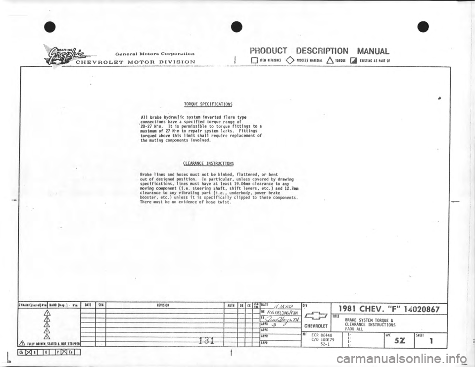 CHEVROLET CAMARO 1981 Assembly Manual CHEVROLET CAMARO 1981 Assembly Manual