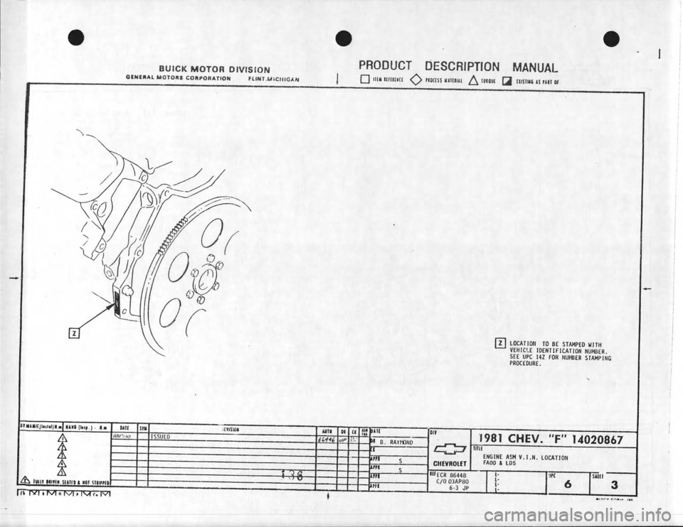 CHEVROLET CAMARO 1981 Assembly Manual CHEVROLET CAMARO 1981 Assembly Manual