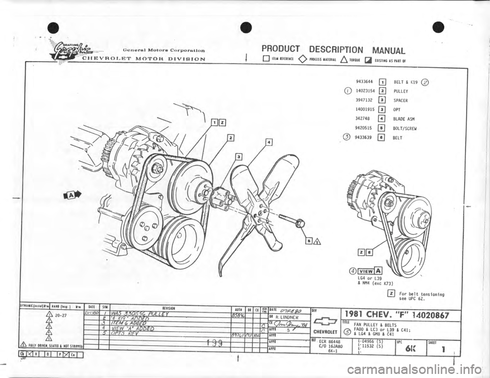 CHEVROLET CAMARO 1981 Assembly Manual CHEVROLET CAMARO 1981 Assembly Manual