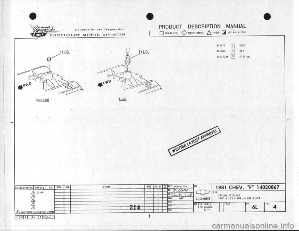CHEVROLET CAMARO 1981 Assembly Manual CHEVROLET CAMARO 1981 Assembly Manual
