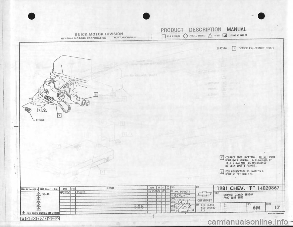 CHEVROLET CAMARO 1981 Assembly Manual CHEVROLET CAMARO 1981 Assembly Manual