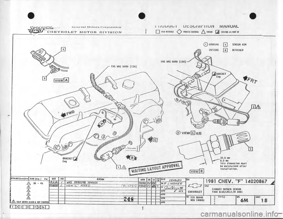 CHEVROLET CAMARO 1981 Assembly Manual CHEVROLET CAMARO 1981 Assembly Manual