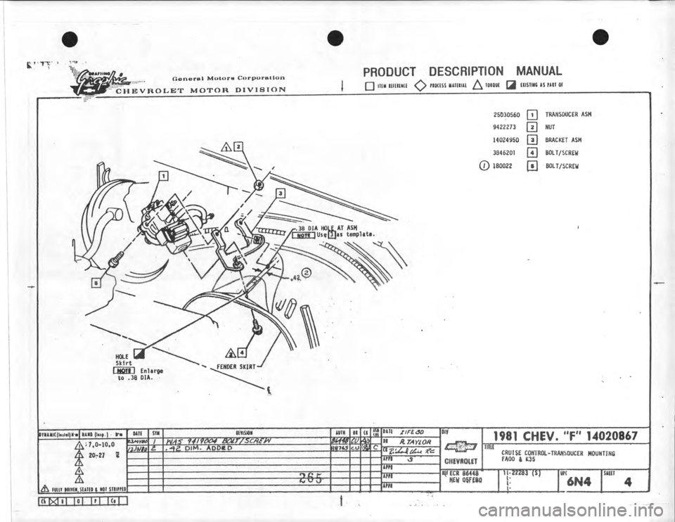CHEVROLET CAMARO 1981 Assembly Manual CHEVROLET CAMARO 1981 Assembly Manual