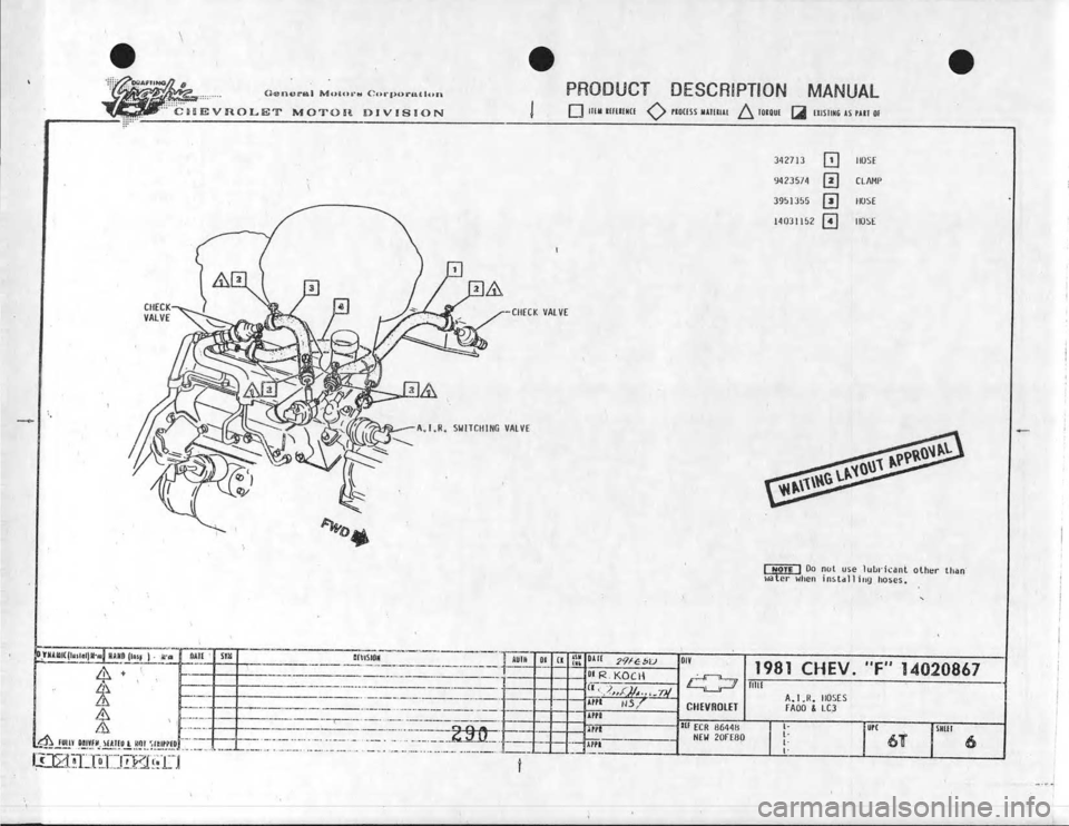CHEVROLET CAMARO 1981 Assembly Manual CHEVROLET CAMARO 1981 Assembly Manual