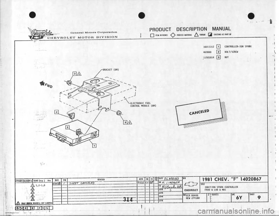 CHEVROLET CAMARO 1981 Assembly Manual CHEVROLET CAMARO 1981 Assembly Manual