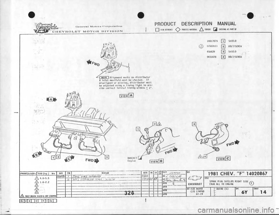 CHEVROLET CAMARO 1981  Assembly Manual 
