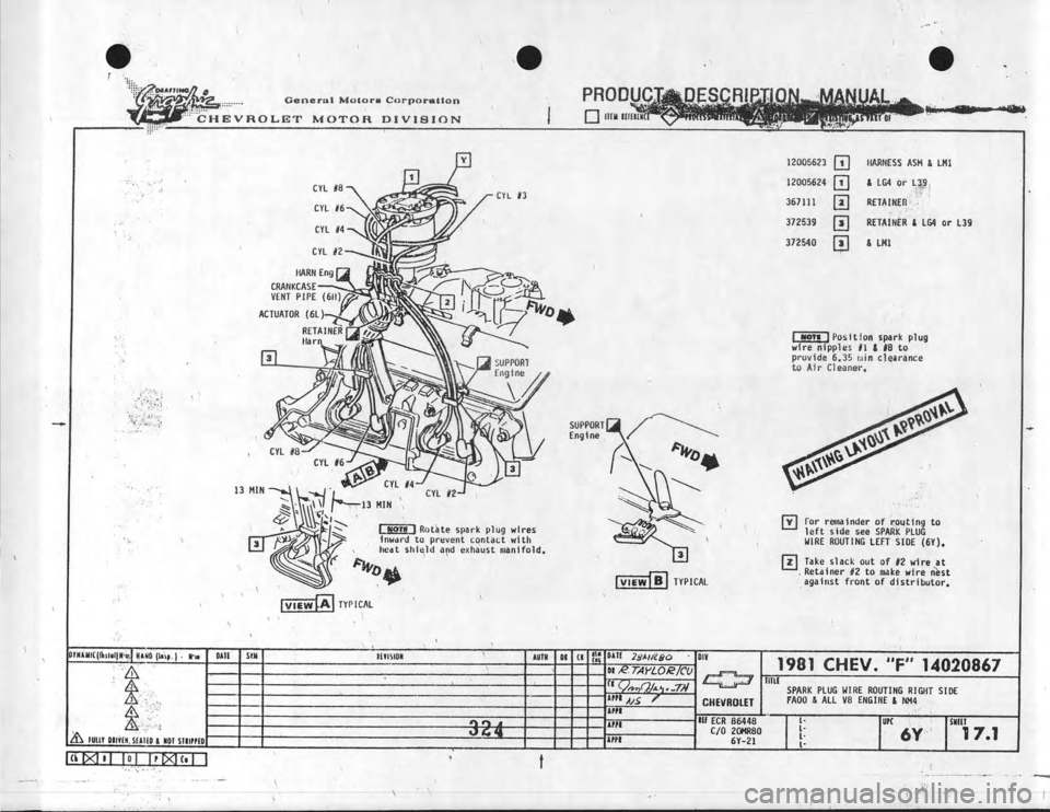 CHEVROLET CAMARO 1981  Assembly Manual 