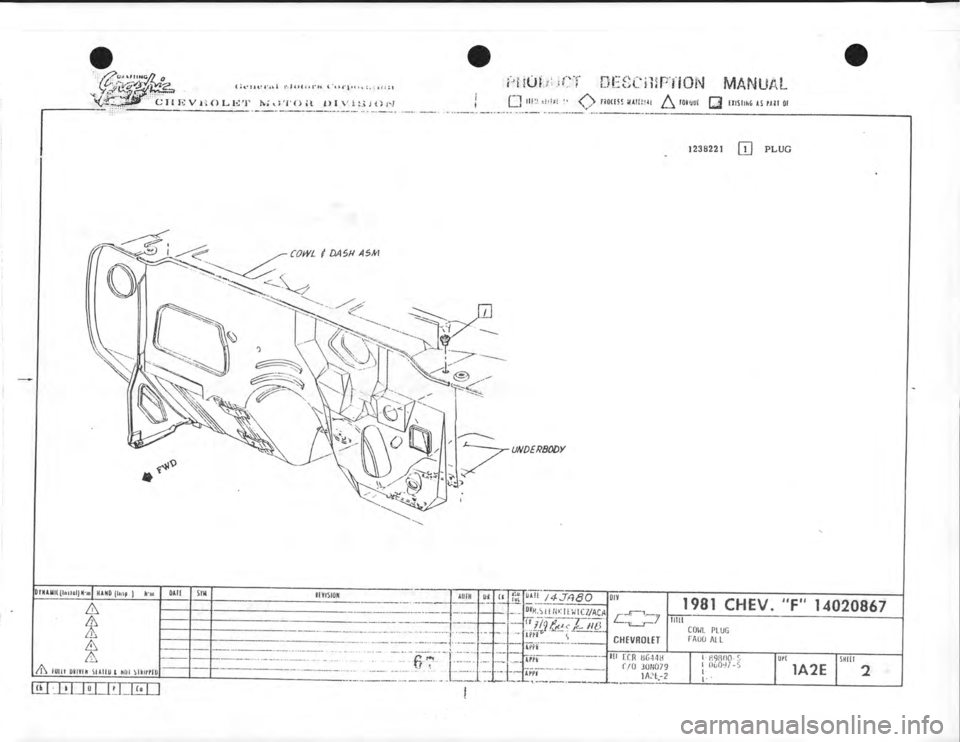 CHEVROLET CAMARO 1981 Assembly Manual CHEVROLET CAMARO 1981 Assembly Manual