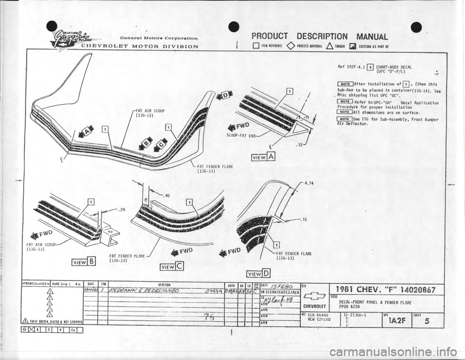 CHEVROLET CAMARO 1981  Assembly Manual 