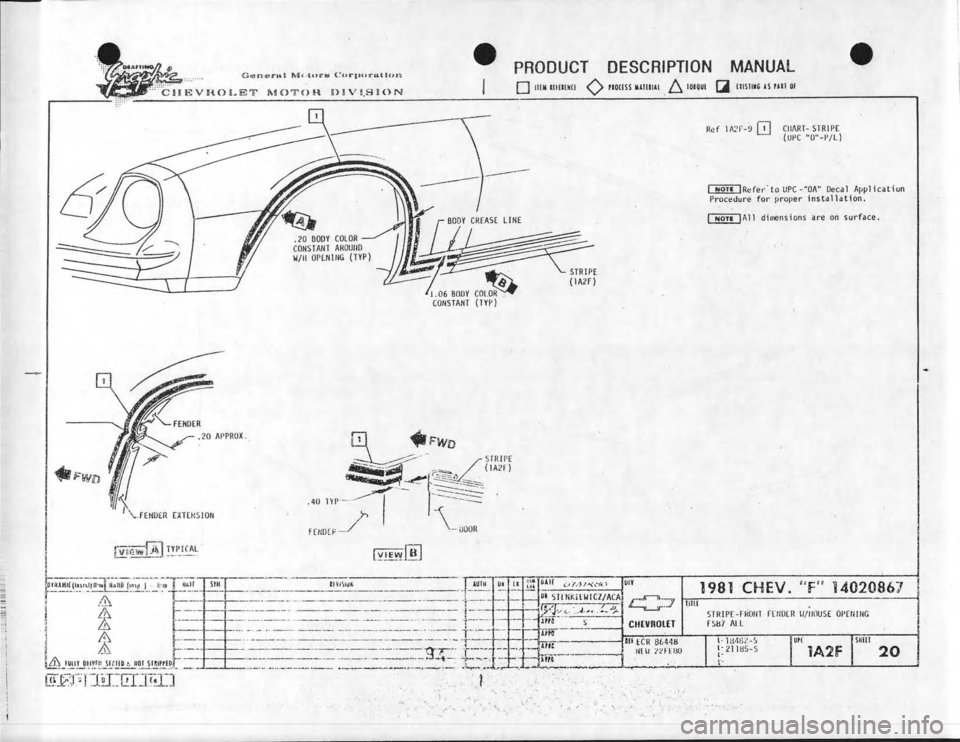 CHEVROLET CAMARO 1981 Assembly Manual CHEVROLET CAMARO 1981 Assembly Manual