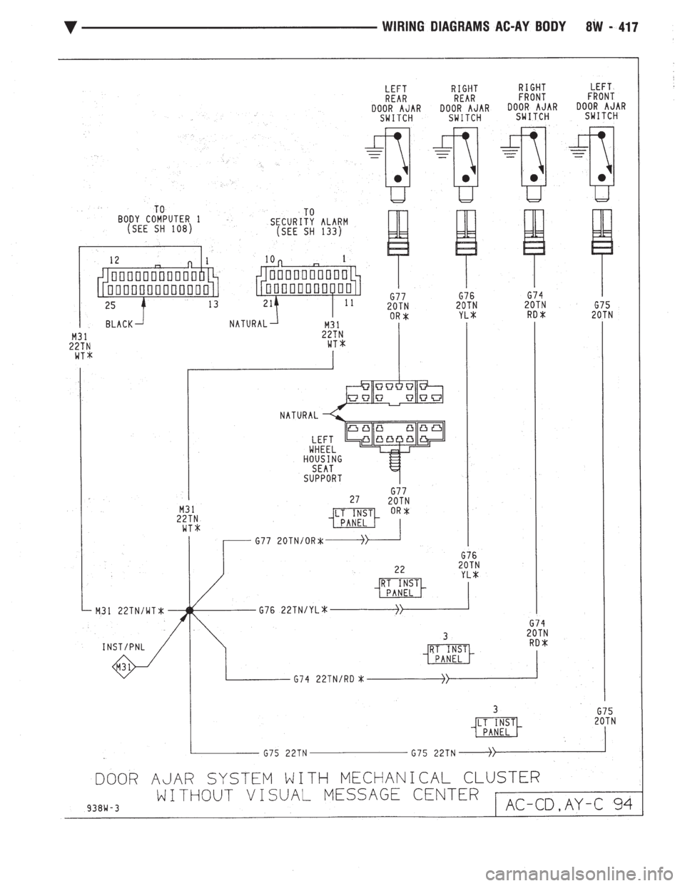 CHEVROLET DYNASTY 1993  Service Manual 