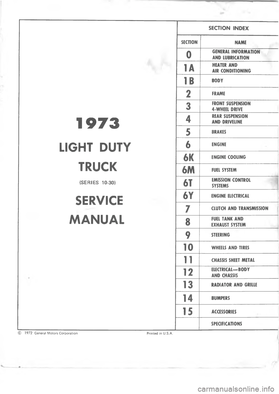 CHEVROLET LIGHT DUTY TRUCK 1973  Service Manual           	  

   












 
"
"

"

"

"
#

$

%









 